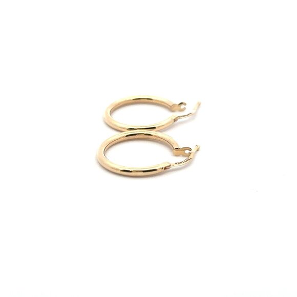 18k Gold Hoops Earrings Small - Picture 3 of 9